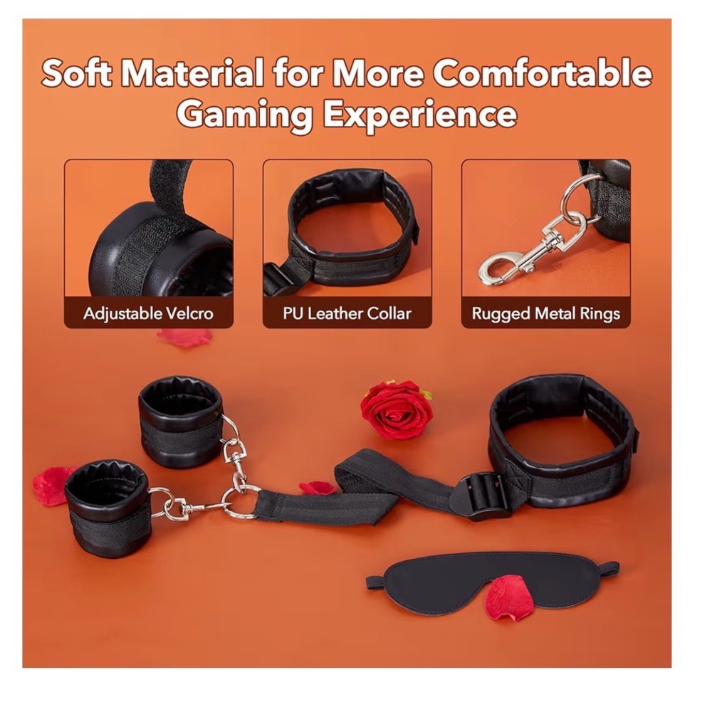 Black Collar and Handcuffs Set - Picture 6 of 6